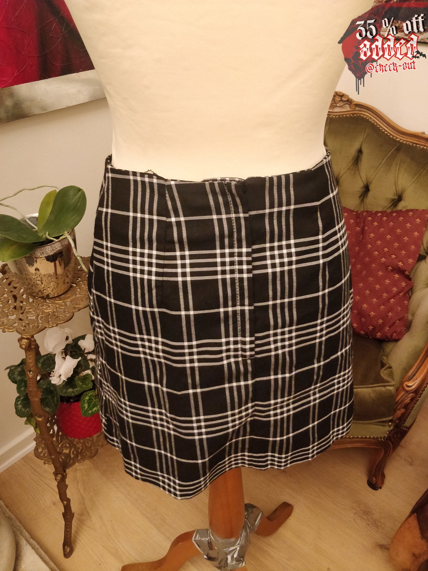 Grey and Black Skirt