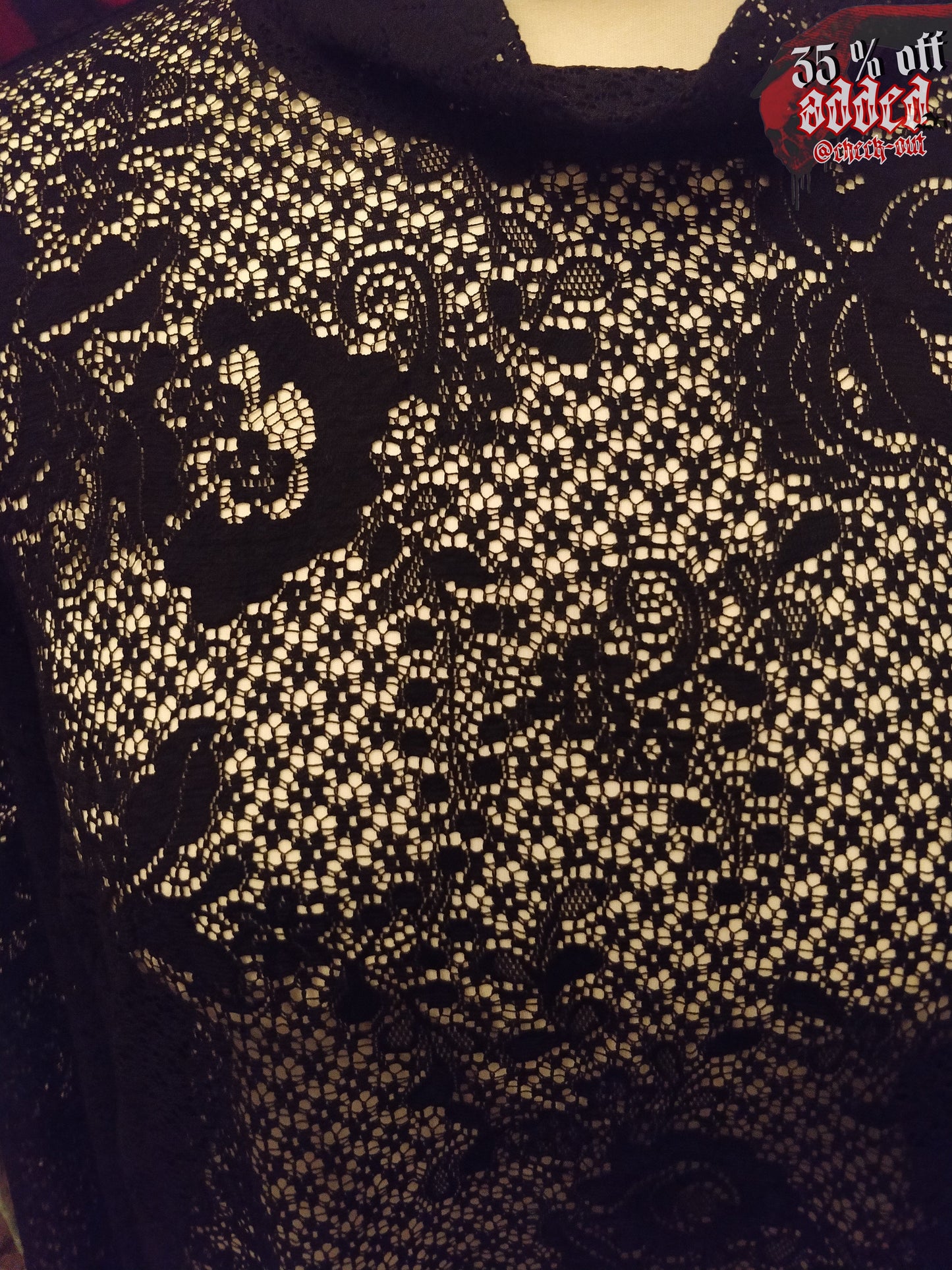 Ornamented Long-sleeve Mesh Shirt