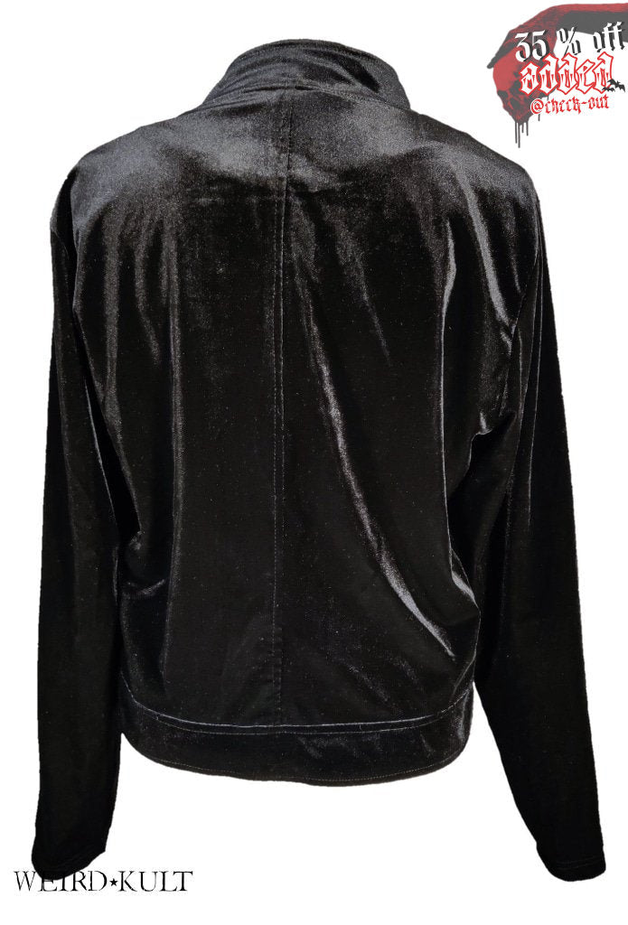 Black Velvet Biker Jacket