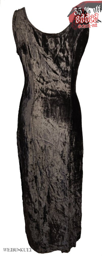 Elegant Dark Grey Velour Dress