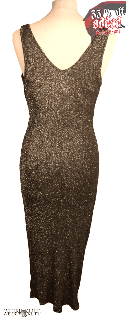 Dresses - Elegant Vampire Gold Glitter Dress