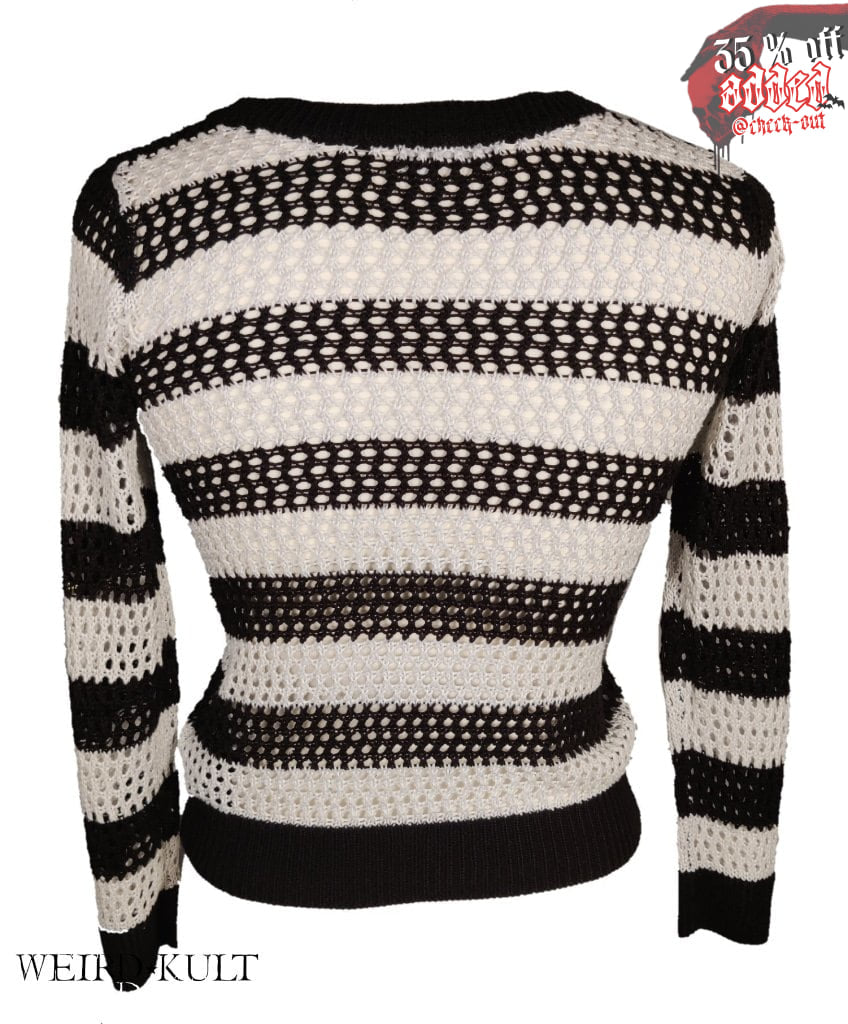 Knitted Black And White Long Sleeve Shirt