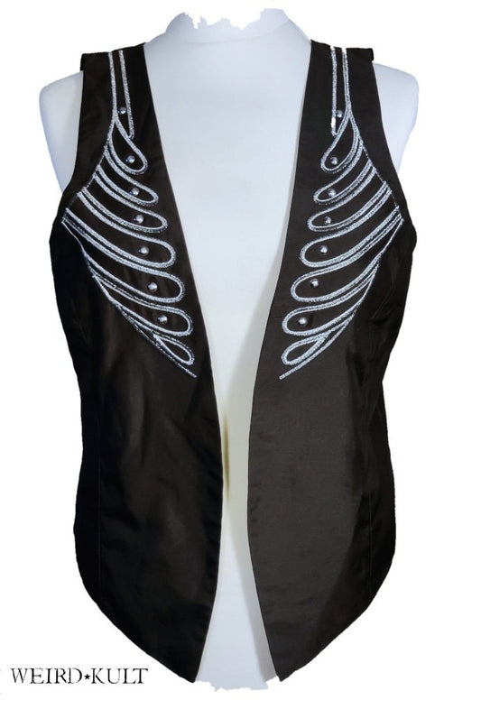 Silver Embroidered Vest