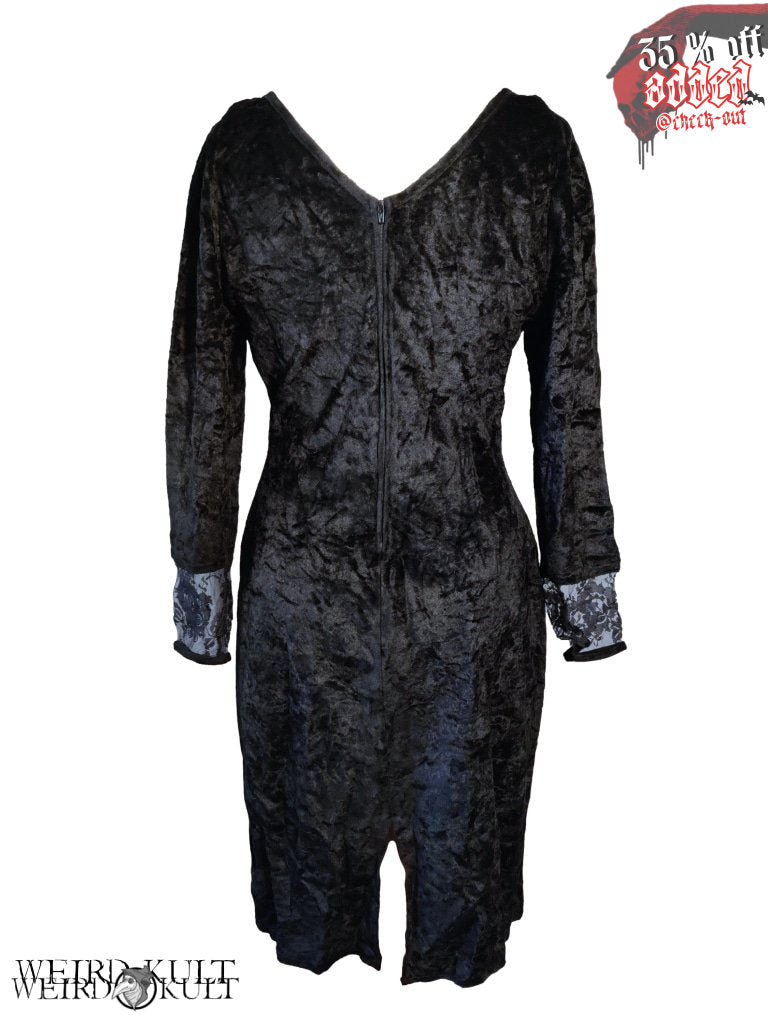Dresses - Velour Dress With Lace