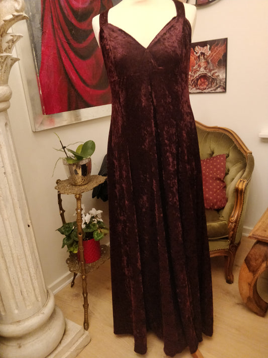 Burgundy Red Velvet Dress