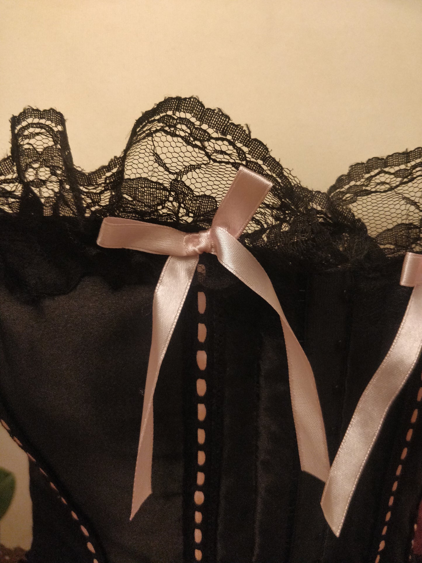 Black And Pink Corset With Lace