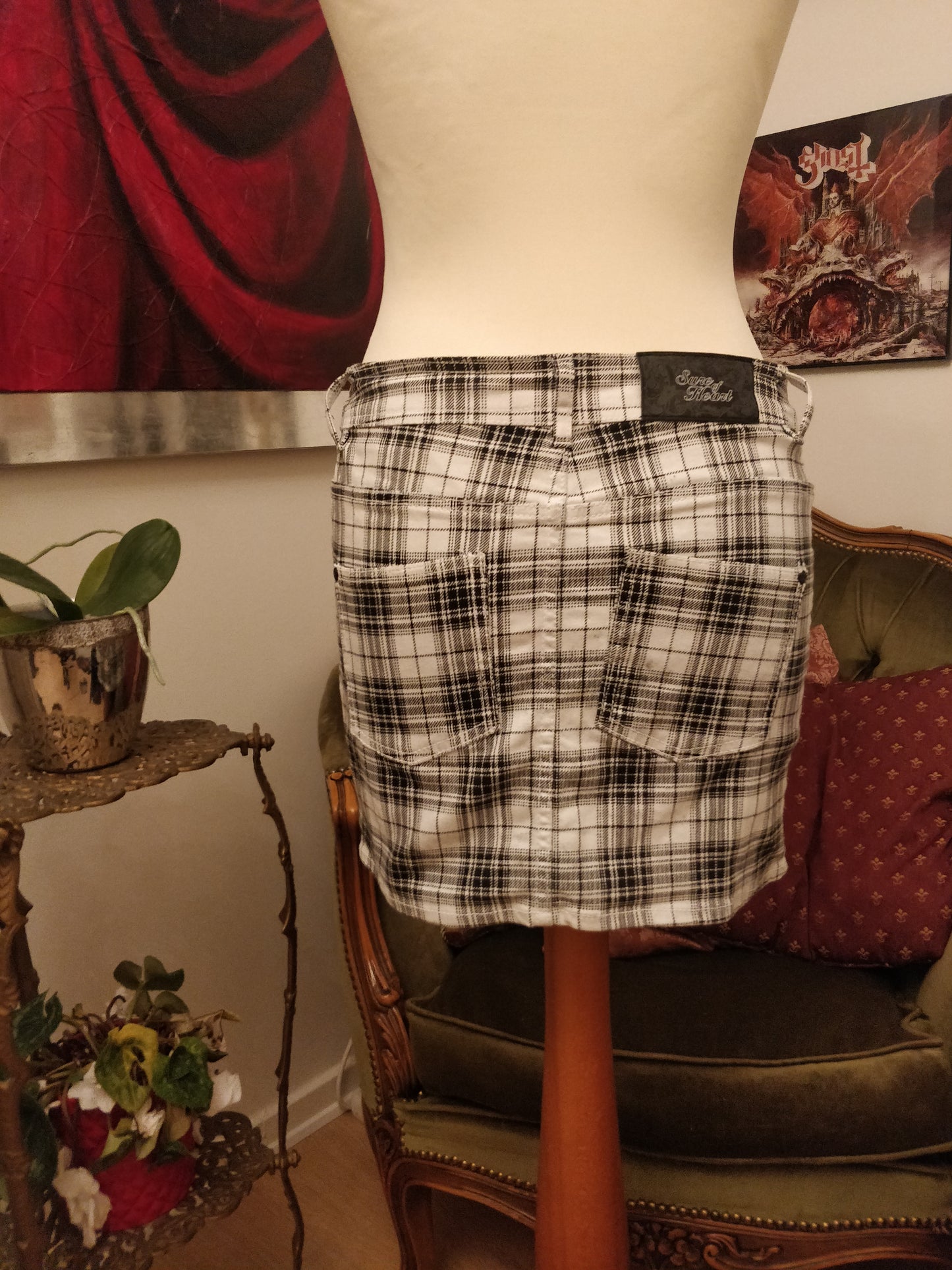 Black And White Checkered Skirt