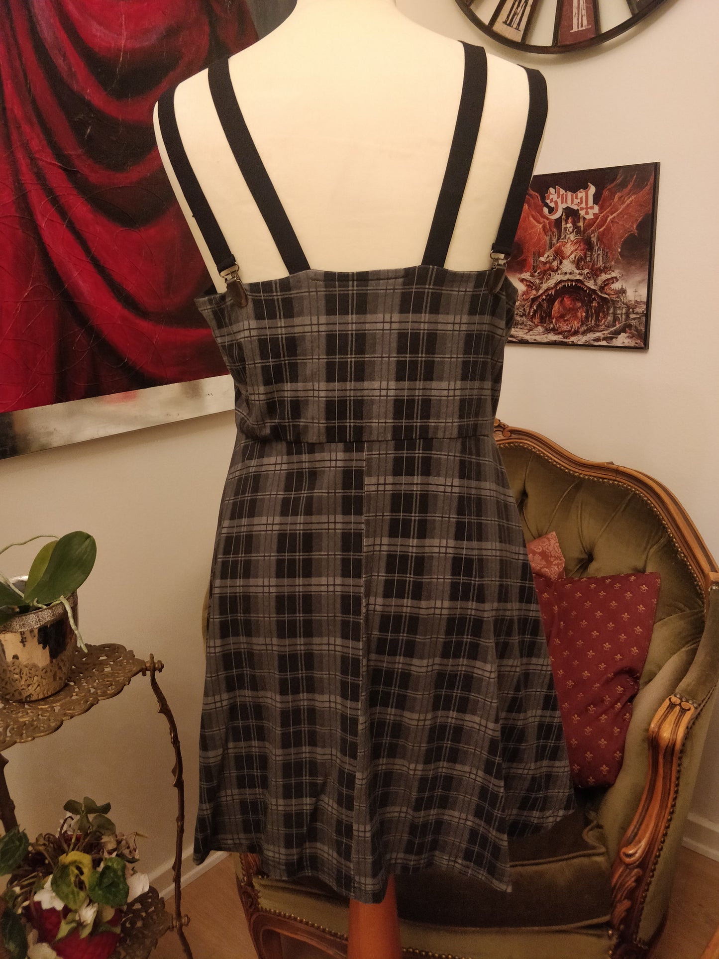 Grey Checkered Killstar Dress