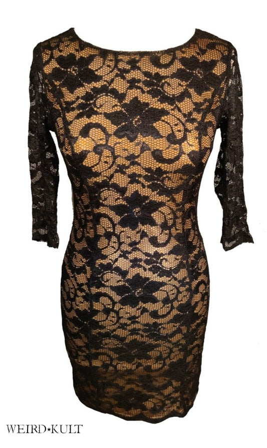 Black And Gold Lace Dress