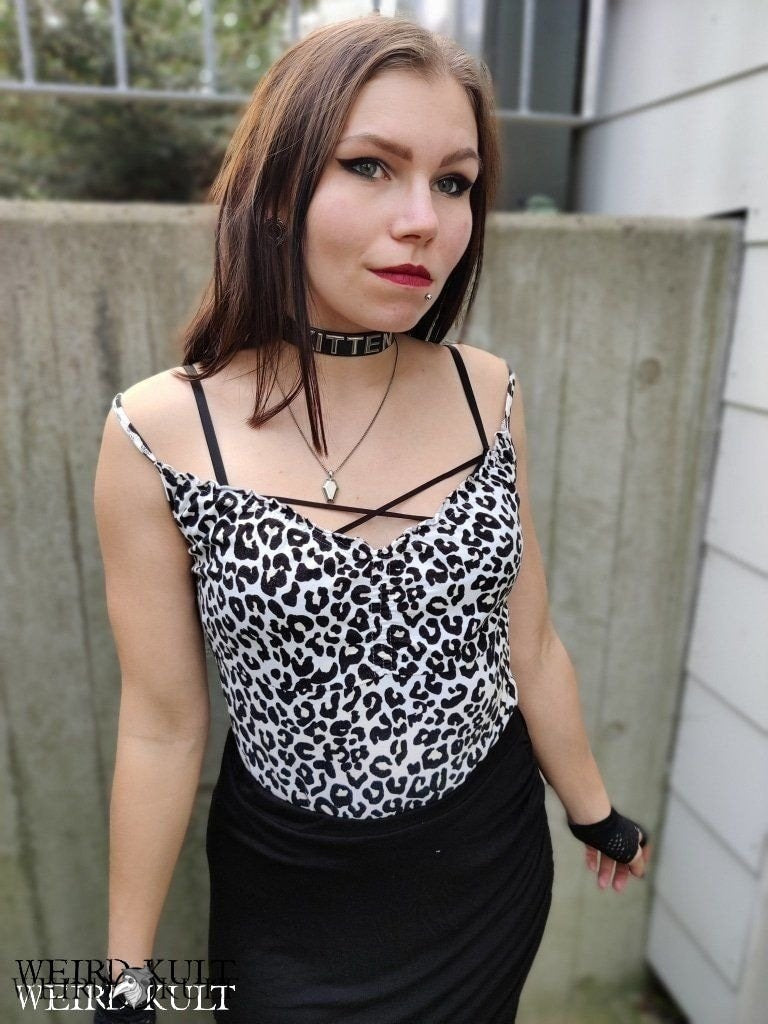 Tops - Black And White Leopard Top