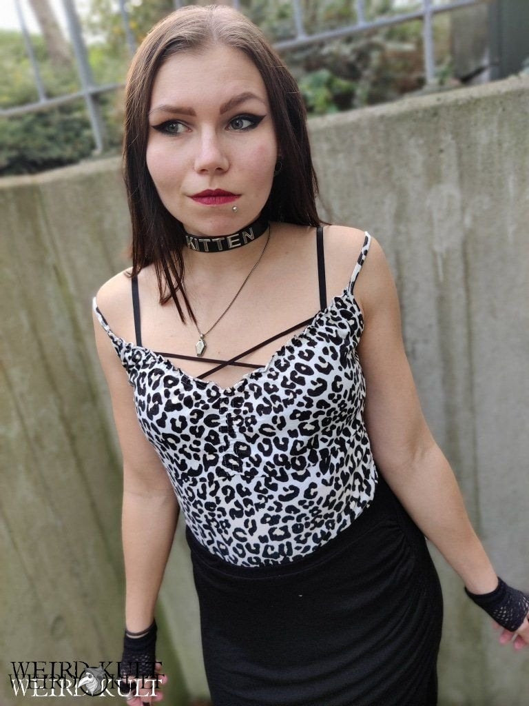 Tops - Black And White Leopard Top