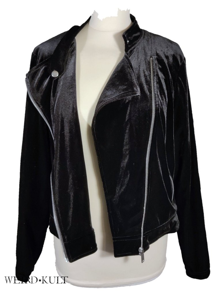 Black Velvet Biker Jacket