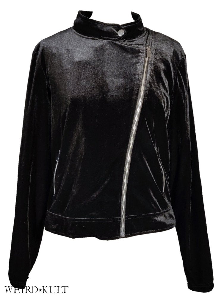 Black Velvet Biker Jacket