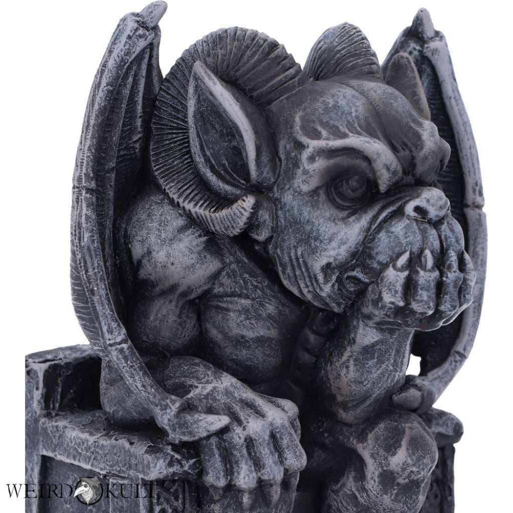 Edo Dark Black Grotesque Gargoyle Figurine Statuetter