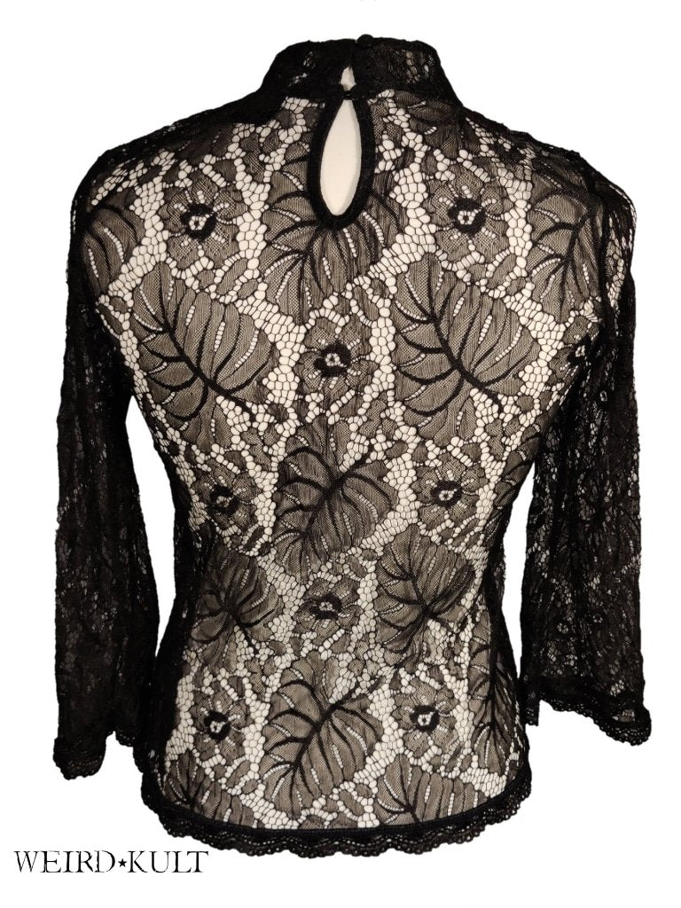 Elegant Long Sleeve Lace Shirt