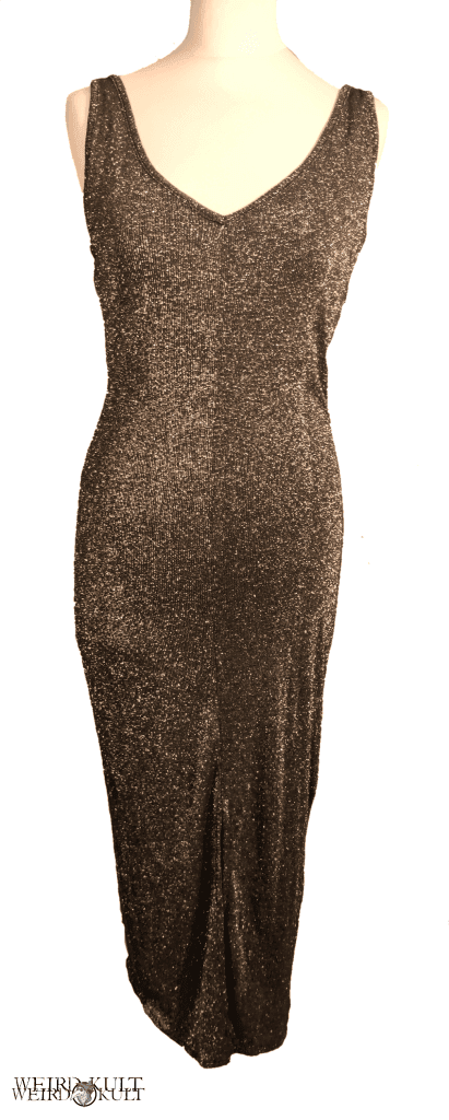 Dresses - Elegant Vampire Gold Glitter Dress