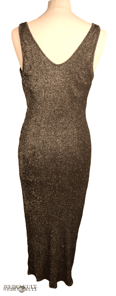 Dresses - Elegant Vampire Gold Glitter Dress