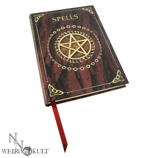 Embossed Pentagram Spell Book Journal In Red
