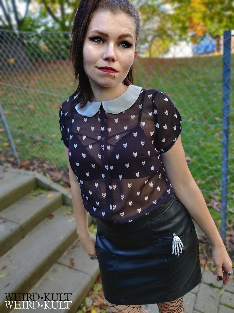 Fake Leather Skirt With Pockets