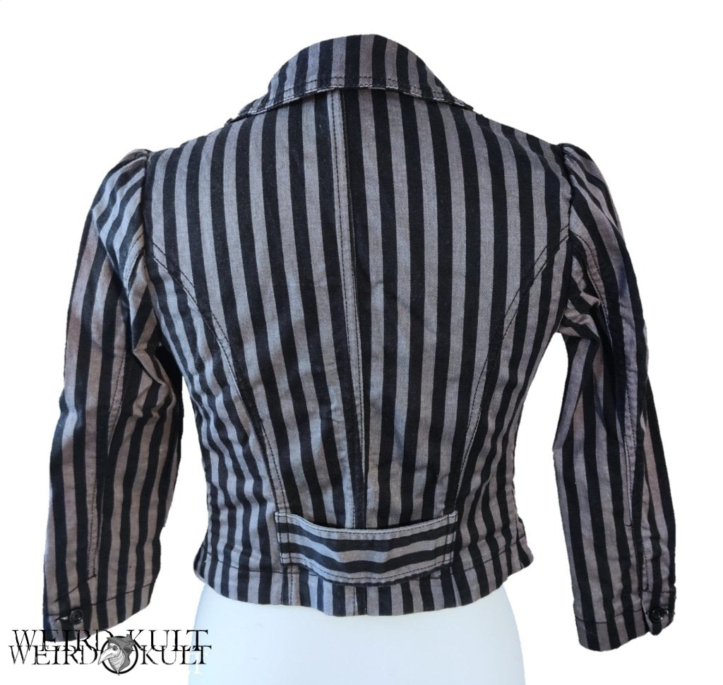 Jackets - Grey And Black Stribed Jacket