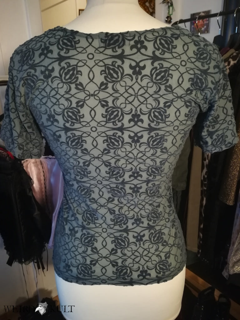 Grey T-Shirt With Velour Pattern