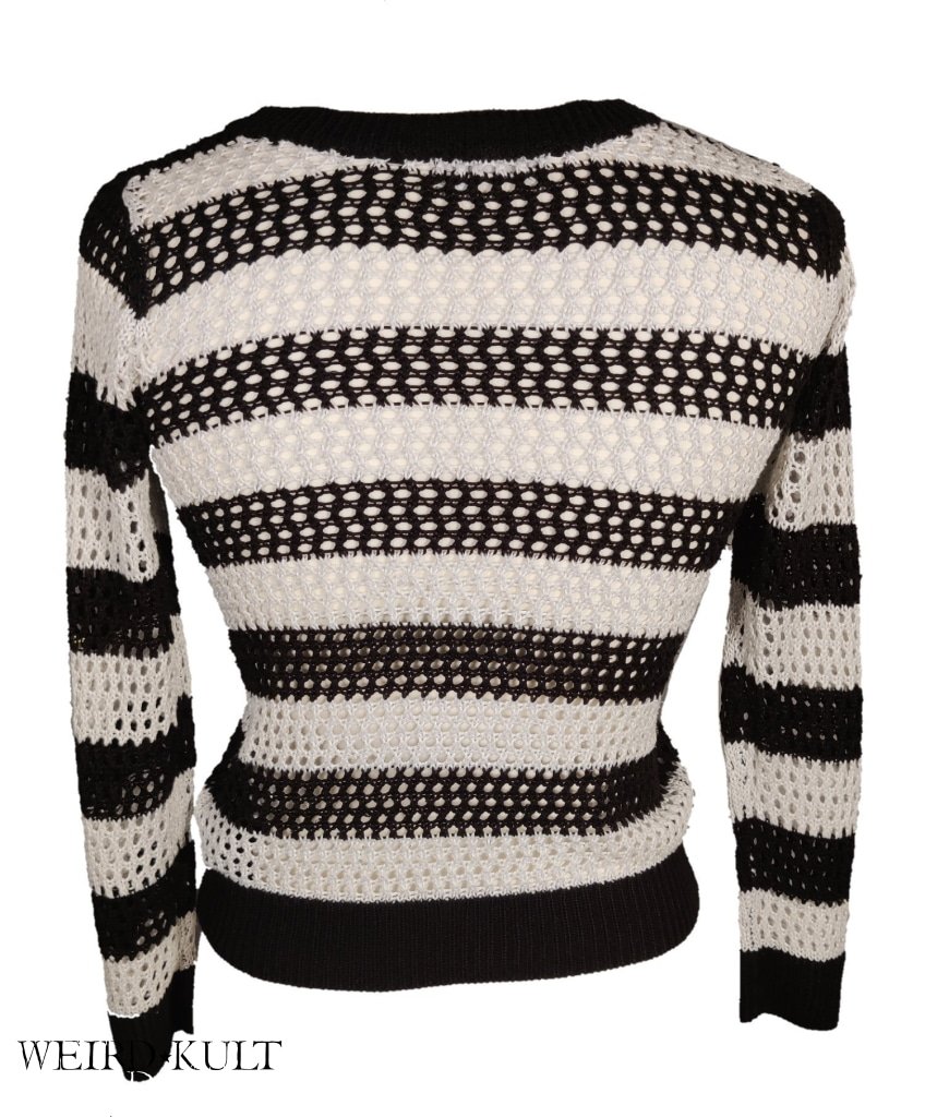 Knitted Black And White Long Sleeve Shirt