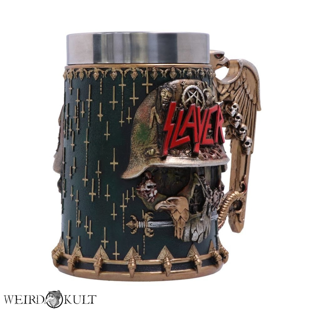 Officially Licensed Slayer Eagle Helmet Skull Logo Tankard Krus