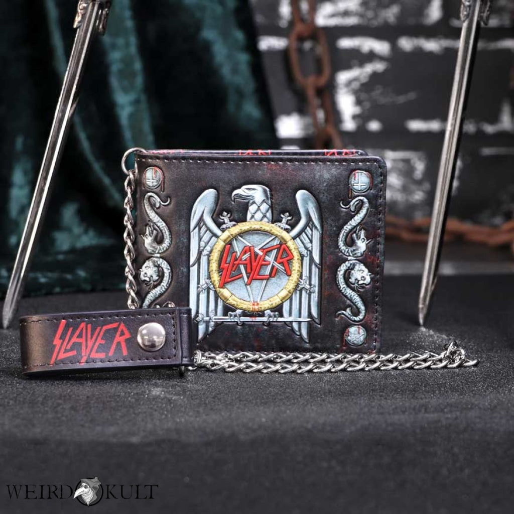 Officially Licensed Slayer Eagle Logo Wallet With Chain Håndtasker Pengepunge Og Holdere