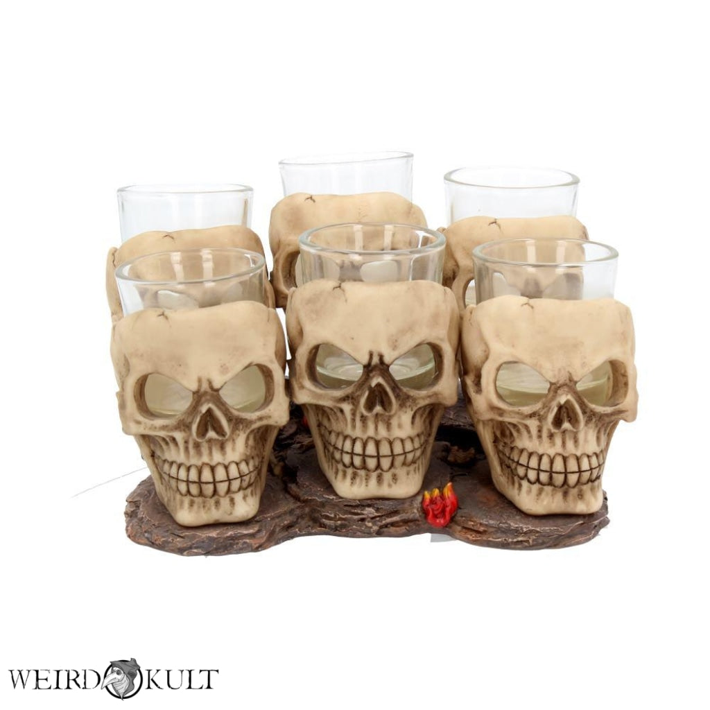 Six Shooter Skulls Shot Glasses (Set Of 6) Shotglas