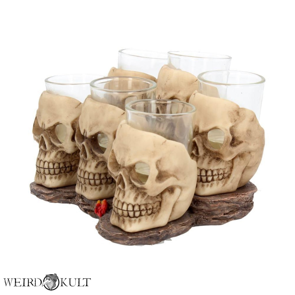 Six Shooter Skulls Shot Glasses (Set Of 6) Shotglas