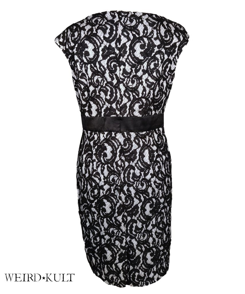 Tia Black And White Ornament Dress