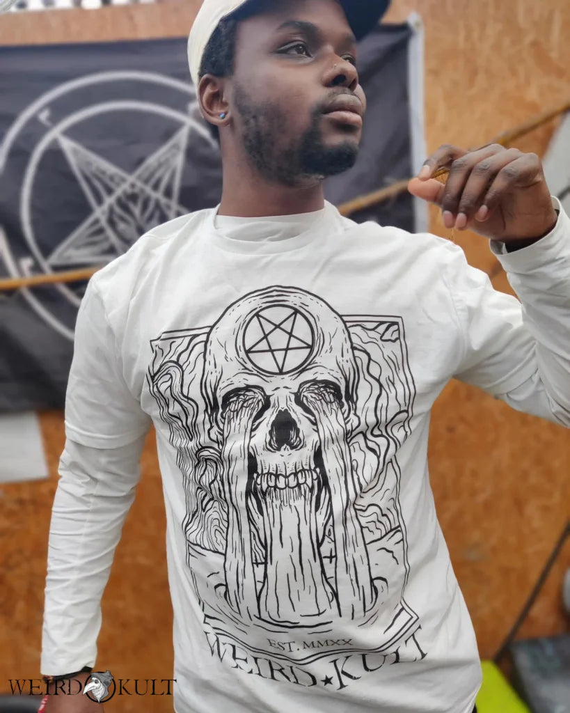 Weird Kult Skull Fountain T-Shirt S / White T-Shirts